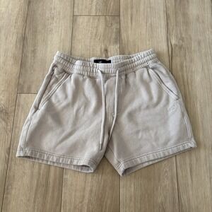 Hollister Shorts Mens Small S Beige Logo Athletic Fleece Sweatpants
